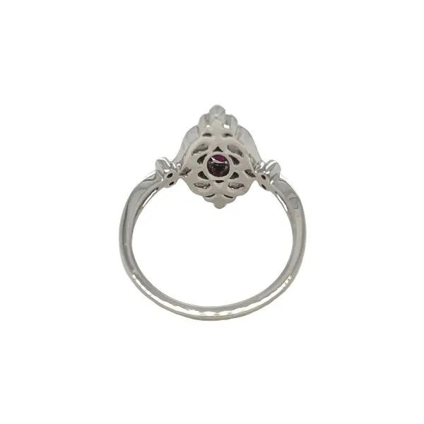 14K White Gold Vintage Ladies Ring With Natural Oval Ruby Image 3 The Ring Austin Round Rock, TX