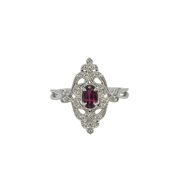 14K White Gold Vintage Ladies Ring With Natural Oval Ruby The Ring Austin Round Rock, TX