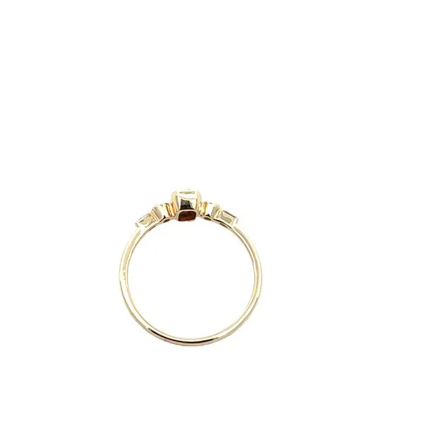 1/3CTW 14K YG Accented RD/ Baguette Side Diamonds With Emerald Cut Garnet Center Bezel Set With Mil Grain Ring Image 3 The Ring Austin Round Rock, TX