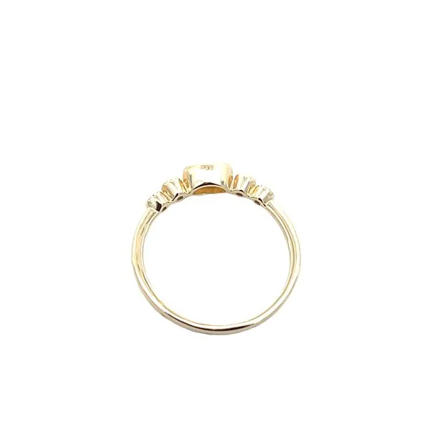3/8CTW 14K YG RD Diamond Accented Bezel Set With Mil Grain And Oval Citrine Center Ring Image 3 The Ring Austin Round Rock, TX