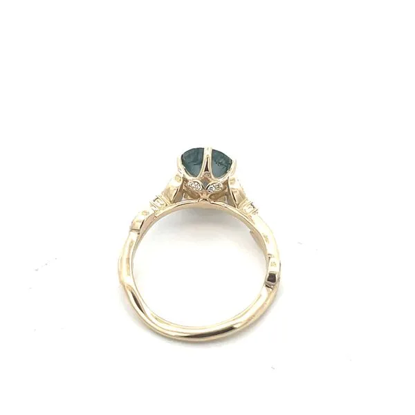 1 1/2CTW 14K YG Natural Diamond & Moss Agate Floral 6 Prong Engagement Ring Image 3 The Ring Austin Round Rock, TX