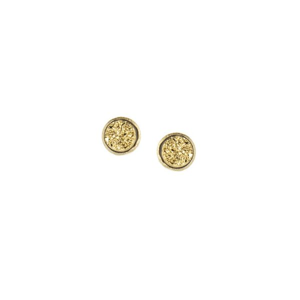 18K YG Clad Gold Druzy Ear Post Earrings The Ring Austin Round Rock, TX