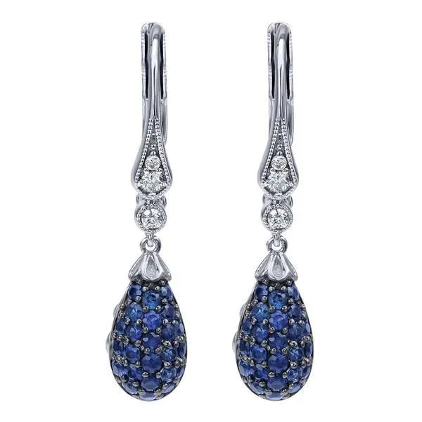 14kt WG and Sapphire Drop Earrings The Ring Austin Round Rock, TX