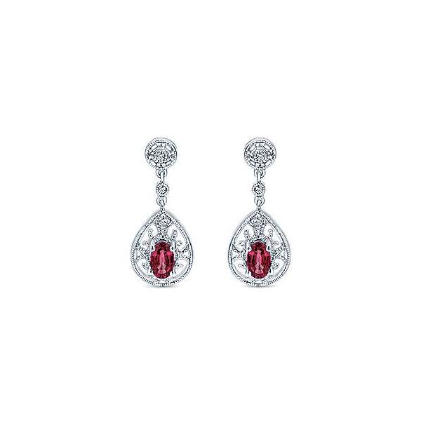 14kt WG Ruby and Diamond Drop Earrings Image 2 The Ring Austin Round Rock, TX