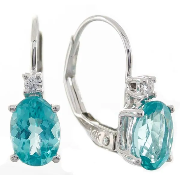 10k WG Aquamarine Earrings w/ diamonds The Ring Austin Round Rock, TX