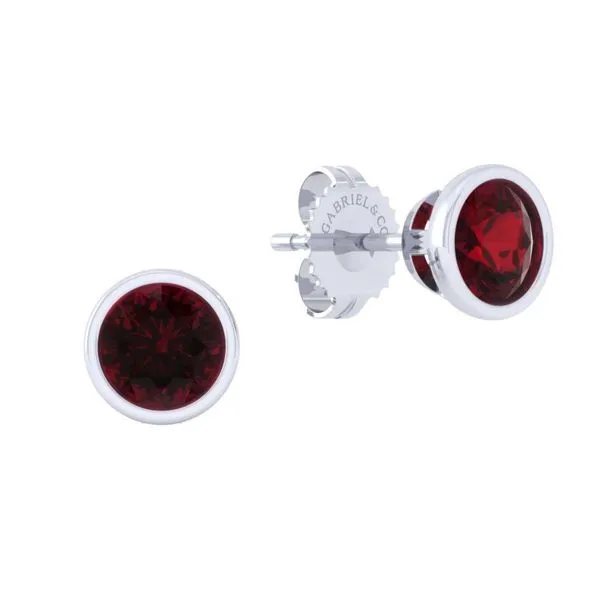 925 Sterling Silver Plated Garnet Stud Earrings The Ring Austin Round Rock, TX