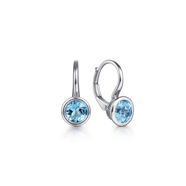 925 Sterling Silver Blue Topaz Drop Earrings Size 15 The Ring Austin Round Rock, TX