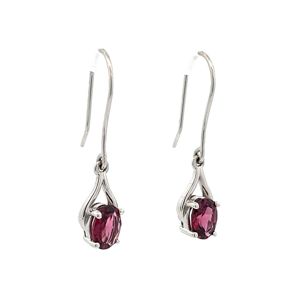 14K White Gold Oval Tourmaline in Euro Wire Dangle Earrings Image 2 The Ring Austin Round Rock, TX