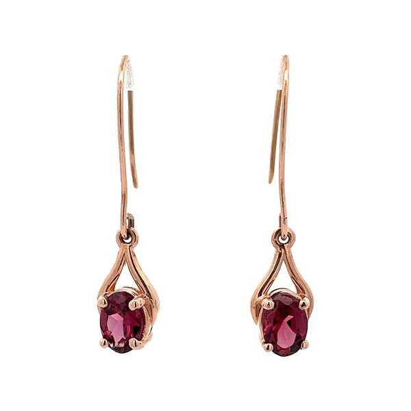 1 5/8CTW 14K Rose Gold Natural Oval Garnets Euro wire Earrings The Ring Austin Round Rock, TX