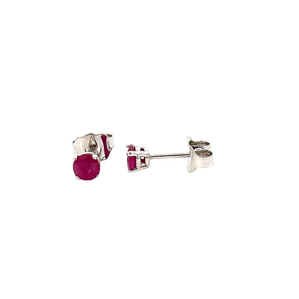 14K WG Natural RD Ruby 4 Prong Friction Back Stud Earrings Including Backs Image 2 The Ring Austin Round Rock, TX