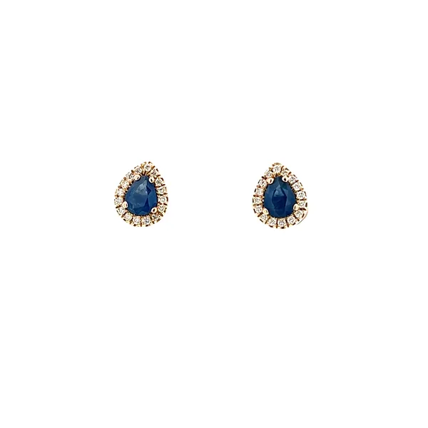 1/10CTW Mined Diamond Oval Halo 14K YG Necklace with Natural Oval Blue Sapphire Pendent Necklace 16'' The Ring Austin Round Rock, TX