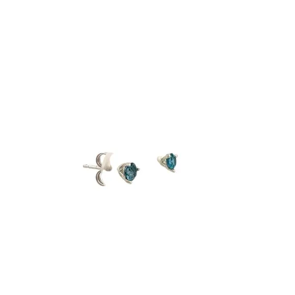 1/3CTW 14K WG Round London Blue Topaz 3-Prong Stud Earrings Image 2 The Ring Austin Round Rock, TX