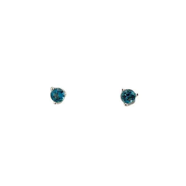 1/3CTW 14K WG Round London Blue Topaz 3-Prong Stud Earrings The Ring Austin Round Rock, TX