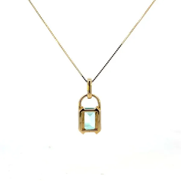 2 5/8CTW 14K YG LG Emerald Cut Chrysoberyl &  Diamond Pave Accented Bale Dangle Pendant Necklace Image 4 The Ring Austin Round Rock, TX