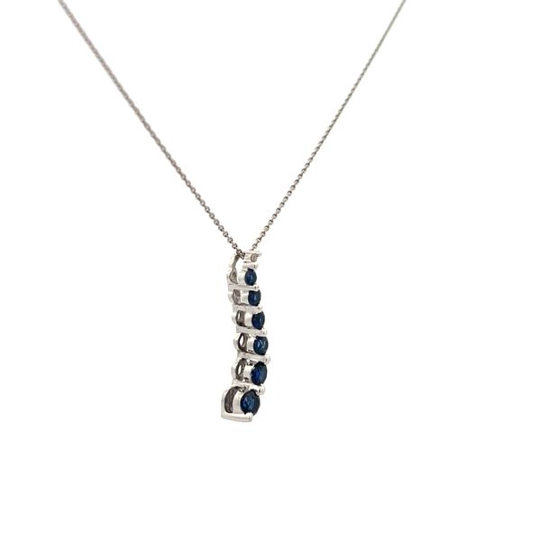 1/4CTW 10K WG LG Blue Sapphire Journey Pendant Necklace Image 2 The Ring Austin Round Rock, TX