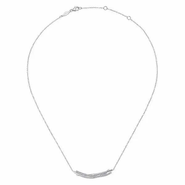 925 Sterling Silver White Sapphire Bar Pendant Necklace Image 2 The Ring Austin Round Rock, TX