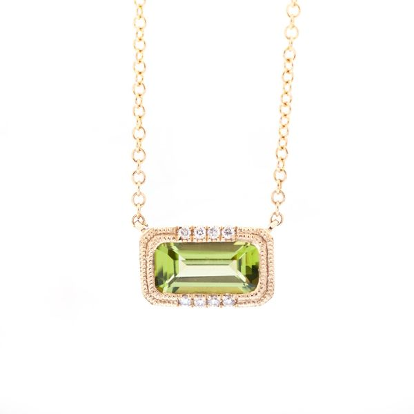 14K YG Peridot and Mined Diamond Necklace The Ring Austin Round Rock, TX
