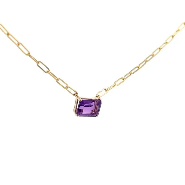 14K Yellow Gold Amethyst Emerald 7x5mm Cut Paperclip Chain Image 3 The Ring Austin Round Rock, TX