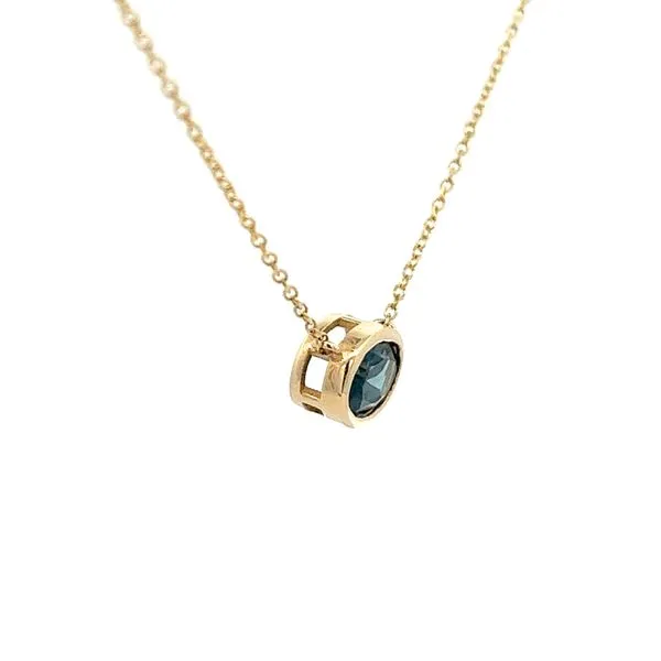 14K Yellow Gold London Blue topaz Oval Bezel Set Pendent Necklace Image 4 The Ring Austin Round Rock, TX