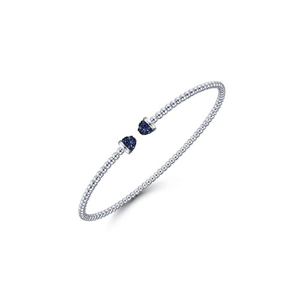 14K WG Bead Style Bangle with Natural Sapphire Tips The Ring Austin Round Rock, TX