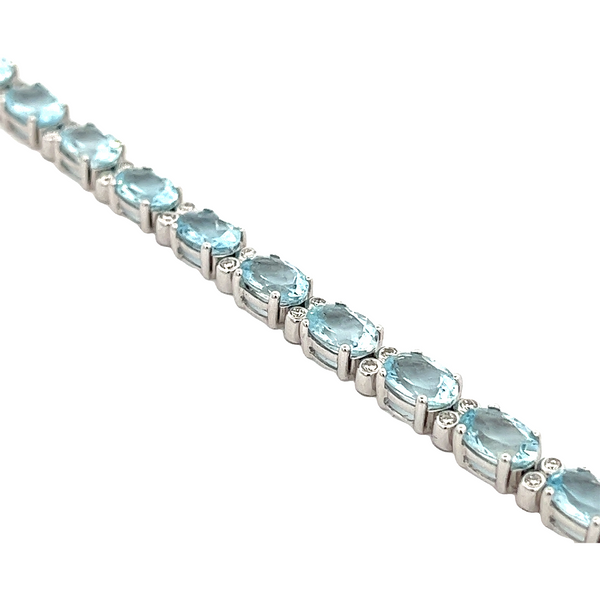 1/4CTW 14K WG Natural Aquamarine Bracelet With Mined diamonds The Ring Austin Round Rock, TX