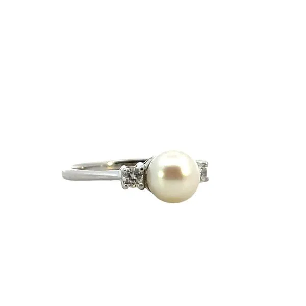 1/4CTW 14K WG Fresh Water Pearl Accented With Round Natural Diamonds Ring Image 2 The Ring Austin Round Rock, TX