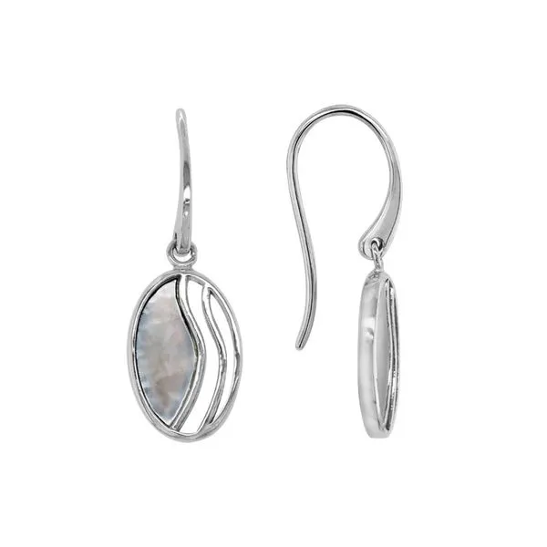 925 Sterling Silver Mother Of Pearl Dangle S-Hook Earrings The Ring Austin Round Rock, TX