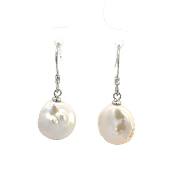 925 Sterling Silver White Baroque Pearl Dangle S-Hook Earrings The Ring Austin Round Rock, TX