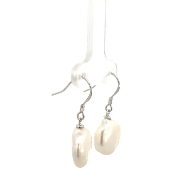 925 Sterling Silver White Baroque Pearl Dangle S-Hook Earrings Image 2 The Ring Austin Round Rock, TX