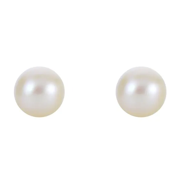 14K Yellow Gold 6mm Freshwater Pearl Stud Friction Back Earring The Ring Austin Round Rock, TX