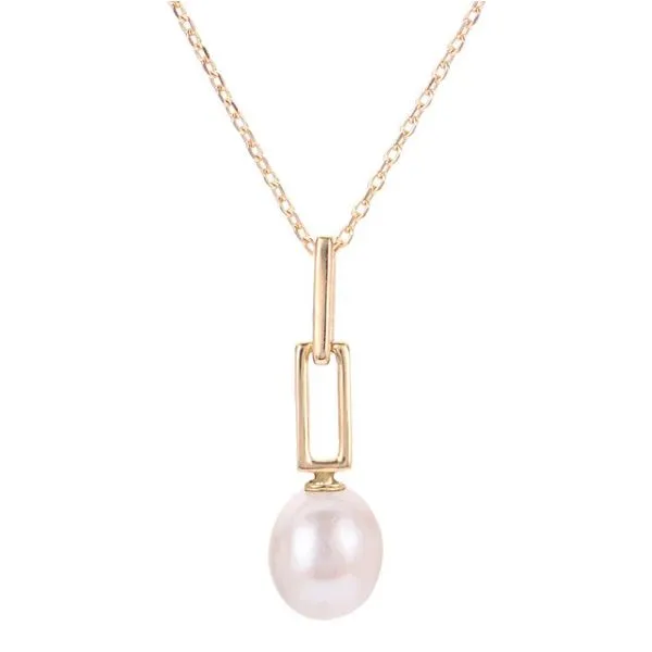 14K YG Fresh Water Pearl Paper Clip Pendant Necklace The Ring Austin Round Rock, TX