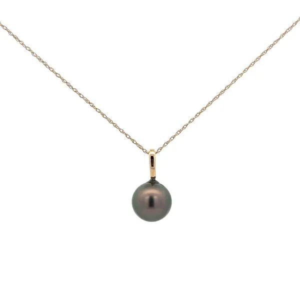 10K YG 9mm Round Tahitian Pearl Pendant Neckalce The Ring Austin Round Rock, TX