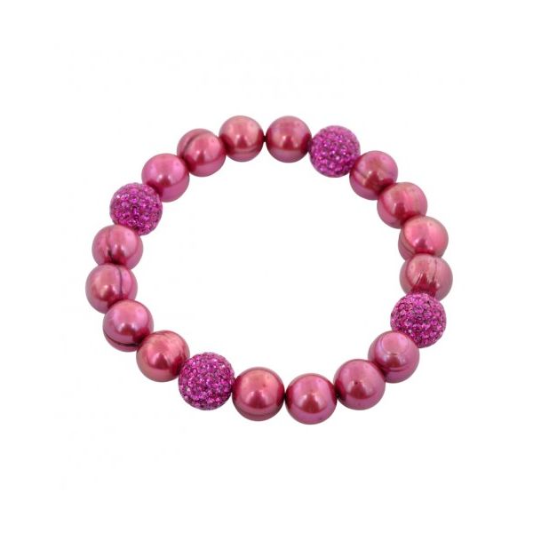 Cherry Pearl and Crystal Bead Stretch Bracelet The Ring Austin Round Rock, TX