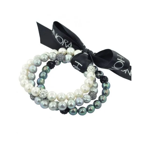 Set of Three Pearl and Crystal Bead Bracelets The Ring Austin Round Rock, TX
