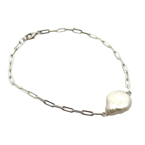 925 Sterling Silver Paperclip Chain with Single FWP Bracelet 7'' The Ring Austin Round Rock, TX
