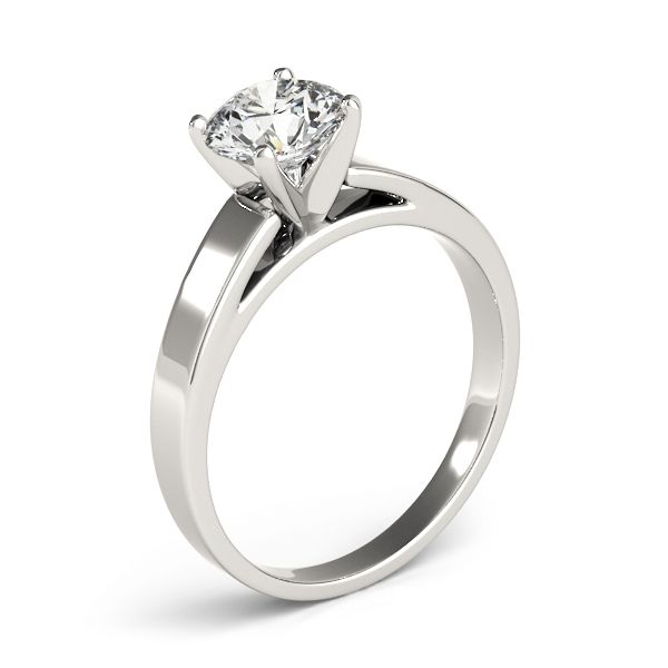14K WG Square Cathedral Solitaire Engagement Ring Image 2 The Ring Austin Round Rock, TX