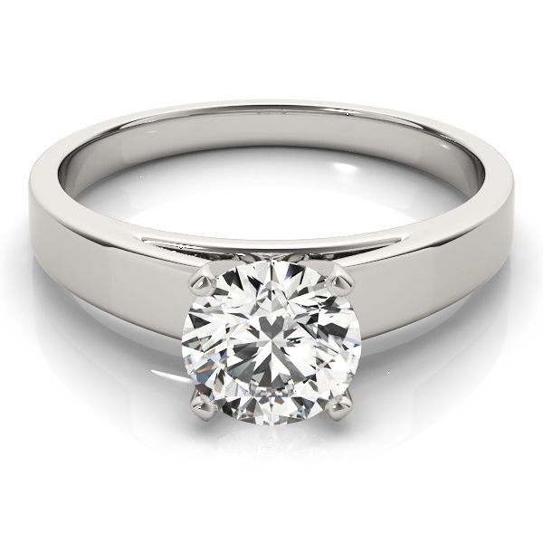 14K WG Square Cathedral Solitaire Engagement Ring Image 3 The Ring Austin Round Rock, TX
