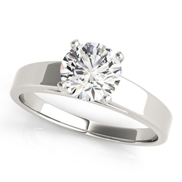 14K WG Square Cathedral Solitaire Engagement Ring The Ring Austin Round Rock, TX