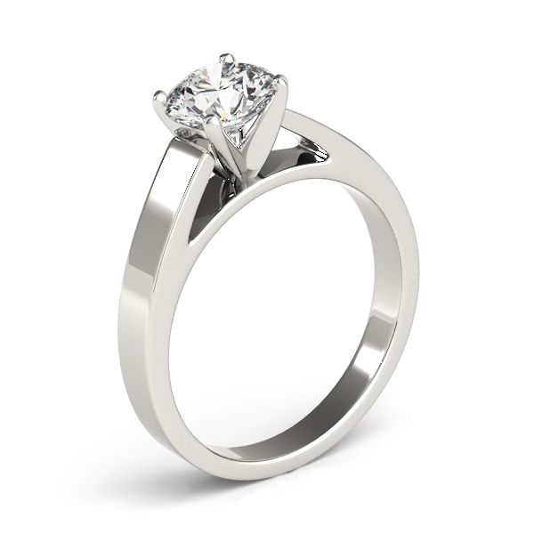 14K WG Wide Square Cathedral Solitaire Engagement Ring Image 3 The Ring Austin Round Rock, TX