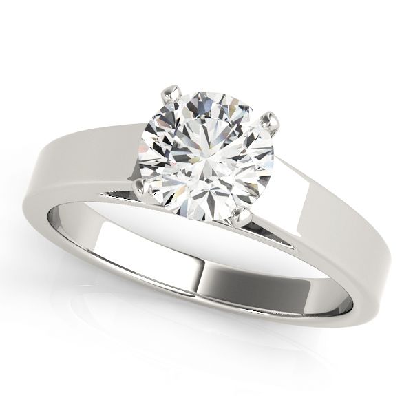 14K WG Wide Square Cathedral Solitaire Engagement Ring The Ring Austin Round Rock, TX