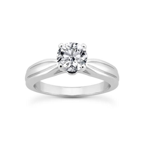 Double Line Shank Solitaire Engagement Ring The Ring Austin Round Rock, TX