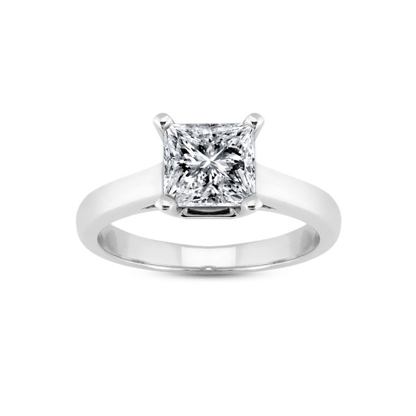 Square Stone Solitaire Engagement Ring Image 2 The Ring Austin Round Rock, TX