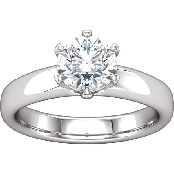 White Gold Six Prong Solitaire Engagement Ring Image 2 The Ring Austin Round Rock, TX