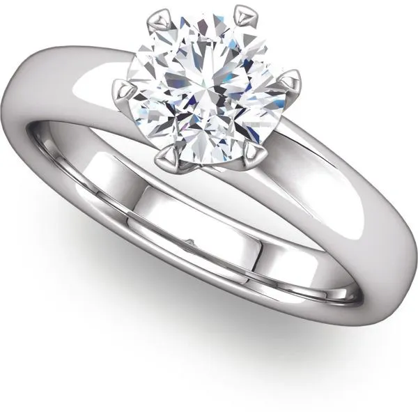 White Gold Six Prong Solitaire Engagement Ring The Ring Austin Round Rock, TX