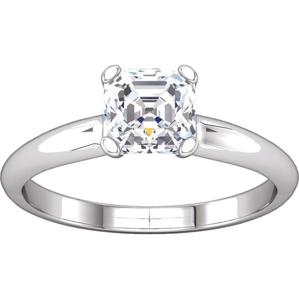 Solitaire Engagement Ring for an Asscher Cut Image 2 The Ring Austin Round Rock, TX