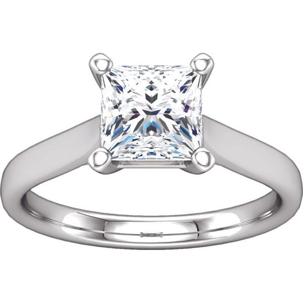 Square Stone Cathedral Solitaire Engagement Ring Image 2 The Ring Austin Round Rock, TX