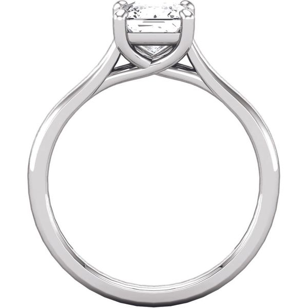 Square Stone Lattice Crown Solitaire Engagement Ring Image 3 The Ring Austin Round Rock, TX