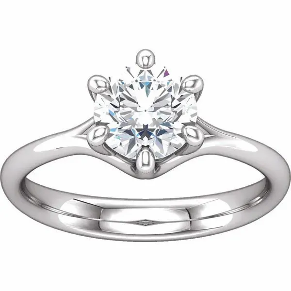 Fancy Six Prong Round Solitaire Engagement Ring Image 2 The Ring Austin Round Rock, TX