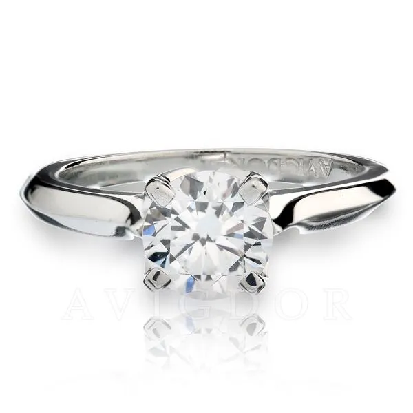 Fancy Crown Cathedral Solitaire Engagement Ring The Ring Austin Round Rock, TX