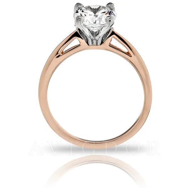 Open Tapered Shank Solitaire Engagement Ring 000-399-00052 The